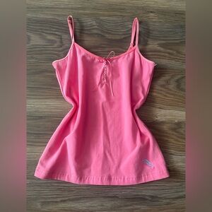 Snob Essentials Pink Spaghetti-Strap Camisole with Front Tie